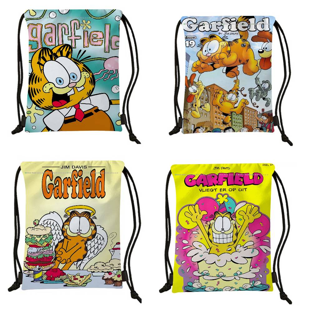 Drawstring Gym Bag - Anime G-Garfields Cat Cartoon Drawstring Bags