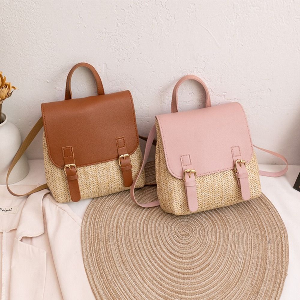 Modny plecak ze słomy i skóry  – Leather Backpack Vintage recenzja i cena